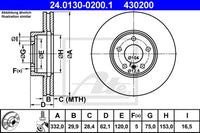 Rotor Disc, ATE, 34 11 6 793 245, 24.0130-0200.1, BMW (075606)