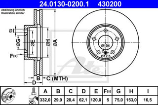 Rotor Disc, ATE, 34 11 6 793 245, 24.0130-0200.1, BMW (075606)