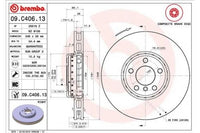 Rotor Disc, BREMBO, 34 11 6 785 670, 09.C406.13, BMW (078614)