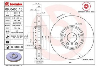 Rotor Disc, BREMBO, 34 11 6 785 670, 09.C406.13, BMW (078614)