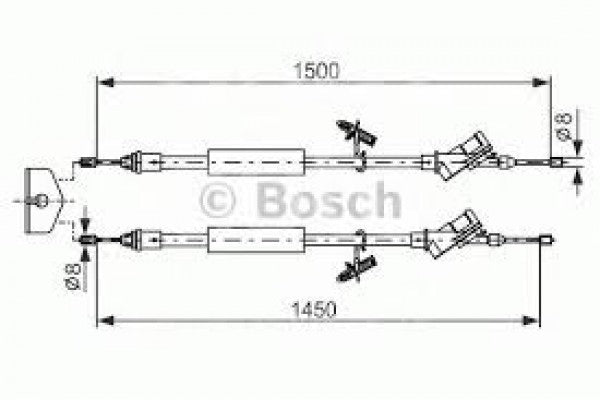 Hand Brake Cable, BOSCH, 1 223 536, 1987429123, FORD  (021127)