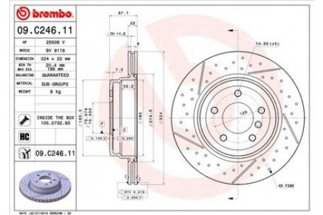 Performance Rotor Disc, BREMBO, 34216787931, 09C24611, BMW (073684)