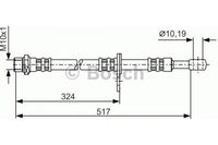 Brake Hose, BOSCH, 26540-AE000, 1987 476 282, SUBARU  (020859)