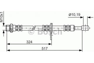 Brake Hose, BOSCH, 26540-AE000, 1987 476 282, SUBARU  (020859)