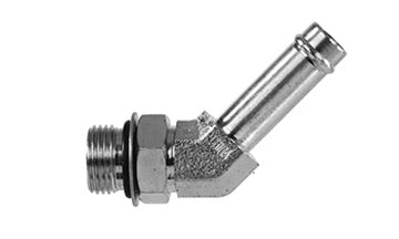 4603-20-16 - 45Â° Elbow, 1-1/4" Hose Barb x #16 SAE/ORB Thread (093391)