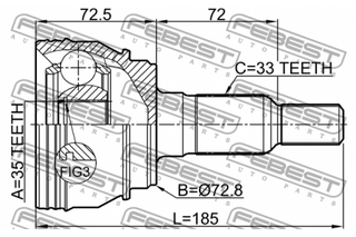 FEBEST CV Joint 15185911_JC 3210-ESCIII CADILLAC (GM)