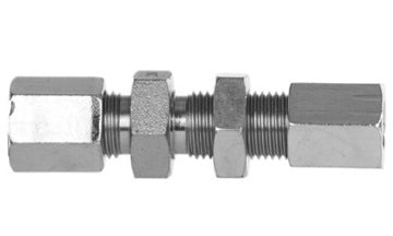 47325-08-08 - 1/2" Flareless x 1/2" Flareless Bulkhead Tube Compression Fittings (081798)