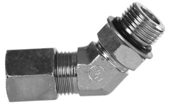 47365-16-16 - 1" Flareless x 1" ORB Male (#16 Thread) 45Â° Tube Compression Fittings (081817)