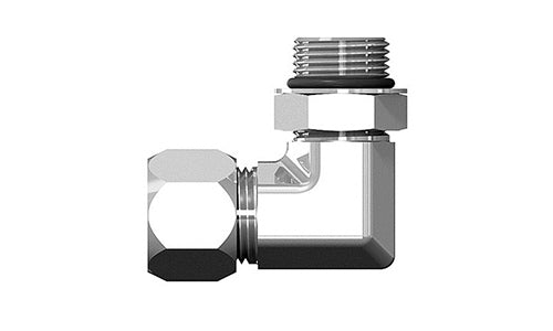 47515-16-16 - 1" Flareless x 1" ORB ตัวผู้ (# 16 เธรด) 90° ข้อต่อสวมอัดท่อ (081867)
