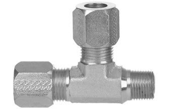 47755-08-08-08 - 1/2" Flareless x 1/2" Male Pipe Run Tee Tube Compression Fittings (081909)