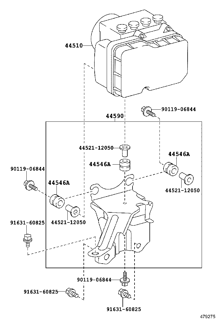 Abs Actuator, TOYOTA GENUINE, 44050-52K82, Toyota Ractis, NSP120-2039994 (115734)