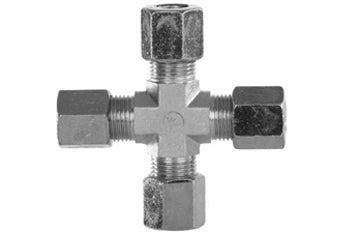 47955-04 - 1/4" NPSM Flareless Union Cross Tube Compression Fittings (081926)
