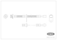 Brake Hose, CORTECO, OEM 5154065J00, Article number 4 9 3 7 4 7 5 1, SUZUKI (118666)