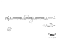 Brake Hose, CORTECO, OEM 90947W2043, Article number 4 9 4 0 1 5 7 4, TOYOTA (119039)