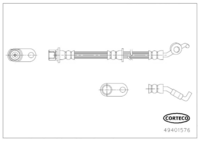 Brake Hose, CORTECO, OEM 90947W2040, Article number 4 9 4 0 1 5 7 6, TOYOTA (119041)