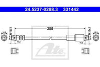 Brake Hose, ATE, 893 611 707, 24.5237-0288.3, AUDI (065571)
