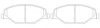 ผ้าเบรค NIBK, D1776-9006, PN33002, FMSI (018689)