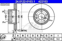 Rotor Disc, ATE, 34111158040, 24.0122-0103.1, BMW (072170)