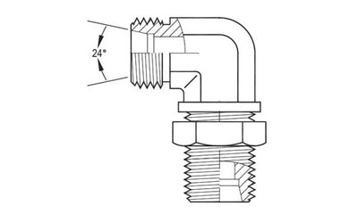 5042S-06 | ท่อ 06 มม. (เกลียว M14x1.5) ข้องอยูเนี่ยนกั้น DIN 90° (089981)
