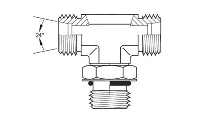 5179S-38-38-24 | ท่อ 38 มม. (เกลียว M52x2.0) DIN X 1-1/2" เกลียวนอก SAE ORB (090330)