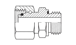 5302L-42-24 | 42 mm tube (M52x2.0 thread) Female DIN X 1-1/2" Male BSPP (090391)