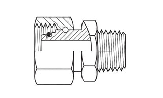 5307S-38-24 | 38 mm tube (M52x2.0 thread) Female DIN X 1-1/2" Male NPT (090432)