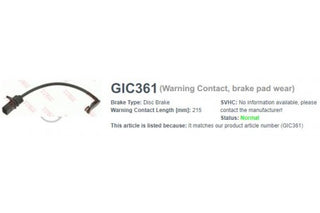 เซนเซอร์สายไฟ Gic, TRW, 4G0615121, 361, AUDI (069810)