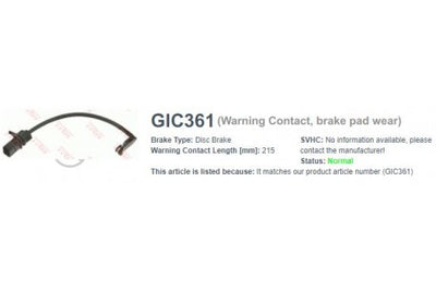 เซนเซอร์สายไฟ Gic, TRW, 4G0615121, 361, AUDI (069810)