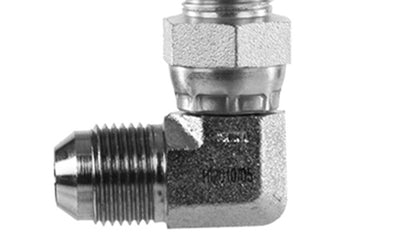 5701-12-12 - 90 ข้องอ 3/4" JIC (1 1/16"-12 เธรด) x 3/4" NPTF ข้อต่อไฮดรอลิกแบบหมุนตัวผู้ (080182)