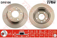 จานโรเตอร์, TRW, 34 21 6 752 545, DF6106, BMW (072097)