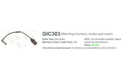 เซนเซอร์สายไฟ Gic, TRW, 4H0 615 121 H, 383, AUDI (070092)