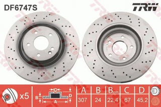 Rotor Disc, TRW, 34 11 6 799 351, DF6747S, BMW (078066)