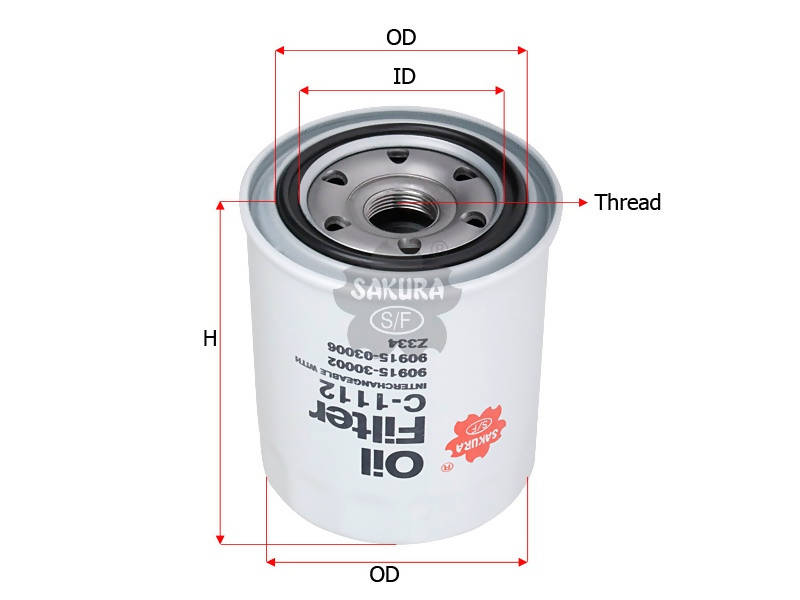 AKURA, Oil Filter, 23303-64010, TOYOTA, C-1112