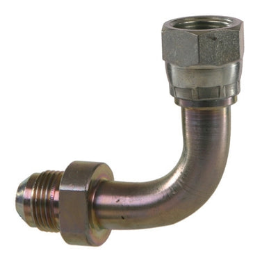 6701-12-12 - 90 Tube Elbow, 3/4" JIC (1 1/16"-12 thread) Male x 3/4" JIC (1 1/16"-12 thread) Female Swivel hydraulic fittings (080945)