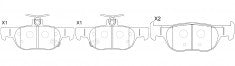 ผ้าเบรค NIBK, D2219-9459, PN5822, FMSI (018075)