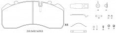 ผ้าเบรค NIBK 2992336, PN0909, IVECO (017833)