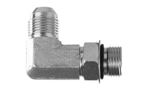 6801L-08-08 - 90 Elbow, 1/2" JIC (3/4"-16 thread) x 1/2" ORB (3/4"-16 thread) Male, Long hydraulic fittings (081166)
