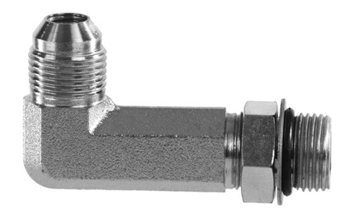 6801LL-10-10 - 90 Elbow, 5/8" JIC (7/8"-14 thread) x 5/8" ORB (7/8"-14 thread) Male, Extra Long hydraulic fittings (081180)