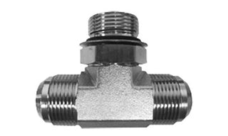 6803-10-10-08 - Branch Tee, 5/8" JIC (7/8"-14 thread) x 5/8" JIC (7/8"-14 thread) x 1/2" ORB (3/4"-16 thread) Male hydraulic fittings (081210)