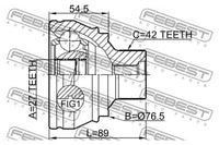 CV-Joint, FEBEST, 8K0 498 099 D, 1710-Q5, AUDI (077455)