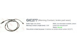 Wire-Sensor, TRW, 34 35 6 790 304, GIC277, BMW (074631)