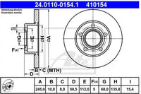 Rotor Disc၊ ATE၊ 437615601၊ 24.0110-0154.1၊ AUDI (068654)