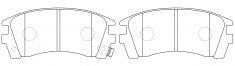 ผ้าเบรค NIBK, A-325WK, PN2225, AKEBONO (018047)