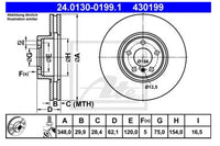 Rotor Disc, ATE, 34 11 6 793 244, 24.0130-0199.1, BMW (074091)