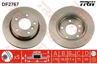 จานโรเตอร์, TRW, 34 21 1 162 315, DF2767, BMW (072348)