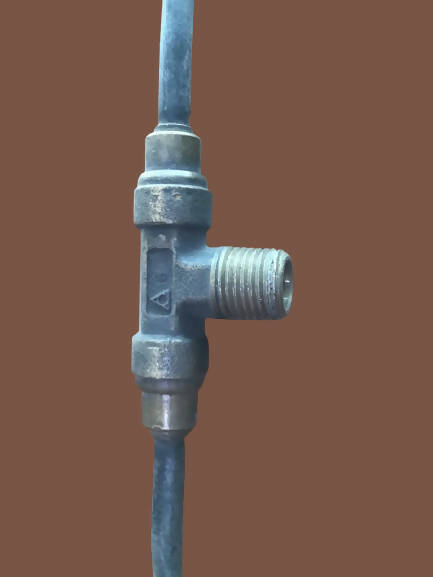 BPB Adapter, Pneumatic Fitting Copper Push In Fitting, Male Tee, BPB - 6 -02, CPB - 6 -02 (6 - 2E - R), 12 mmx6 mm