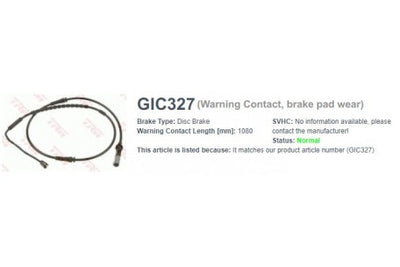 Wire-Sensor Gic, TRW, 34 35 6 775 850, 327, BMW (074567)
