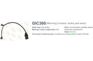 Wire-Sensor Gic, TRW, 4G0 615 121 C, 360, AUDI (069932)