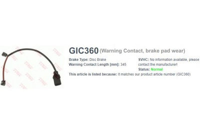 Wire-Sensor Gic, TRW, 4G0 615 121 C, 360, AUDI (069932)