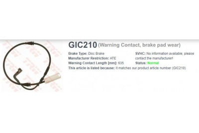 Wire-Sensor, TRW, 34 35 6 762 252, GIC210, BMW (075100)